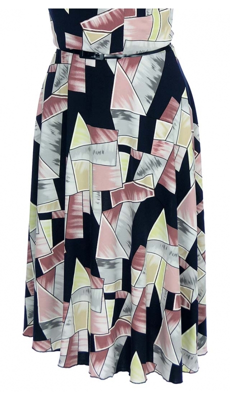 SUKIENKA MIDI POSZERZANA W GEOMETRYCZNE WZORY