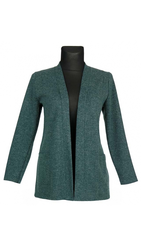 KARDIGAN WDZIANKO RODZAJ SWETRA CIEMNA ZIELEŃ