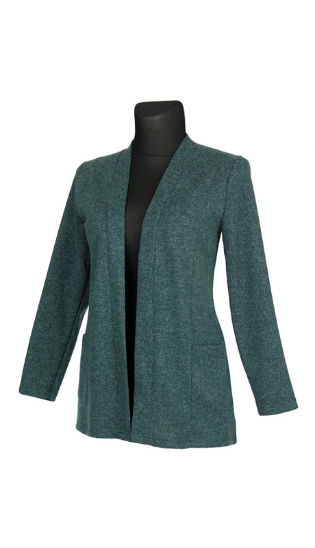 KARDIGAN WDZIANKO RODZAJ SWETRA CIEMNA ZIELEŃ