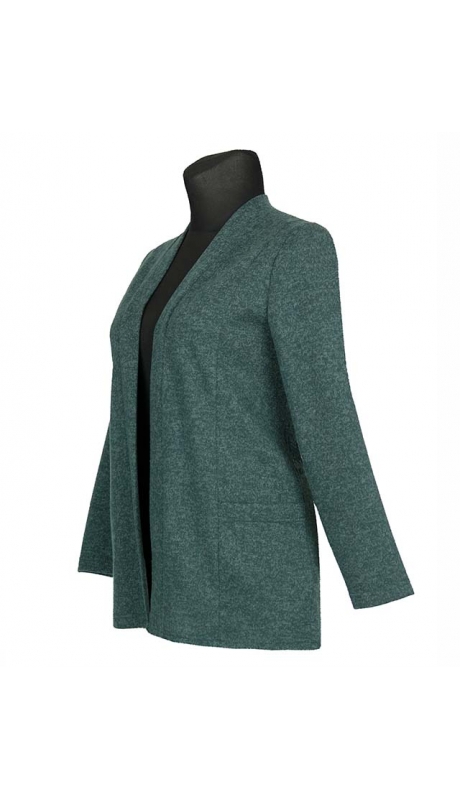 KARDIGAN WDZIANKO RODZAJ SWETRA CIEMNA ZIELEŃ