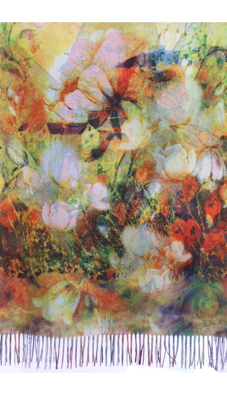 2- STRONNY SZAL CASHMERE REPLIKA SERIA PORTRETY FRIDY KHALO