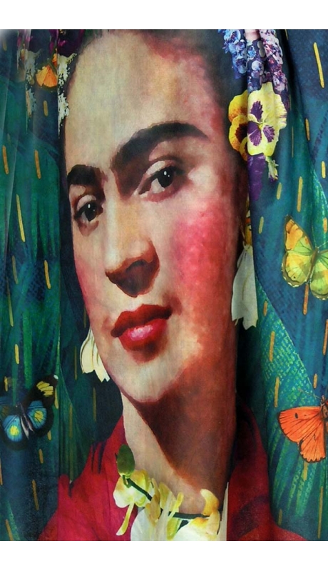 2- STRONNY SZAL CASHMERE REPLIKA SERIA PORTRETY FRIDY KHALO