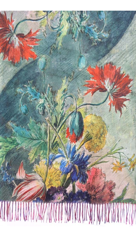 2- STRONNY SZAL CASHMERE REPLIKA SERIA PORTRETY FRIDY KHALO