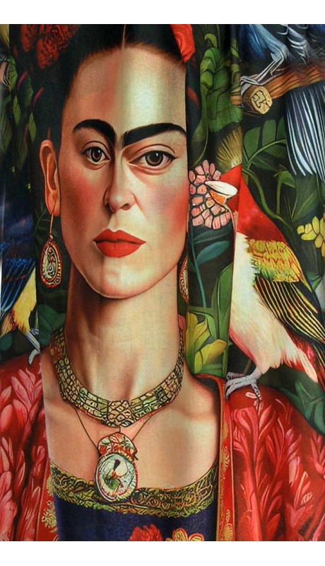 2- STRONNY SZAL CASHMERE REPLIKA SERIA PORTRETY FRIDY KHALO