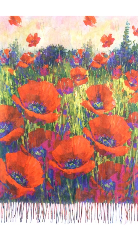 2- STRONNY SZAL CASHMERE REPLIKA SERIA PORTRETY FRIDY KHALO