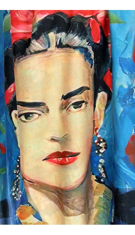 2- STRONNY SZAL CASHMERE REPLIKA SERIA PORTRETY FRIDY KHALO