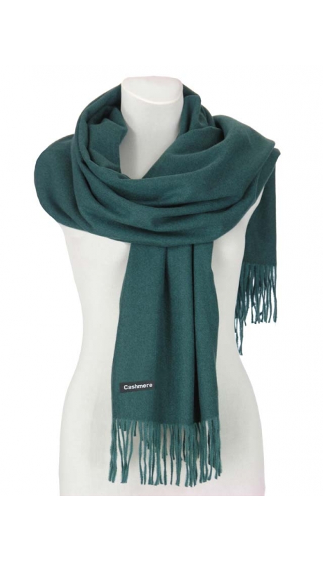 SZAL SZALIK ZIELEŃ SZMARAGDOWA Z WEŁNĄ CASHMERE UNISEX 180/70