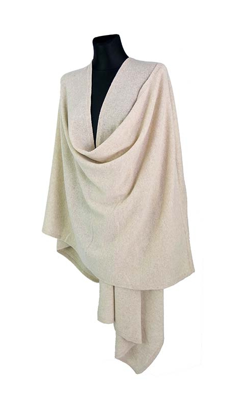 SZAL WEŁNIANY 220 x 62 cm - JASNY BEŻ