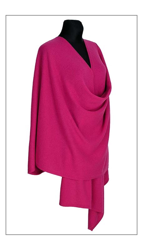 SZAL WEŁNIANY 210 x 70 AMARANTOWYM KOLORZE