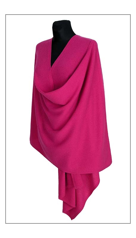 SZAL WEŁNIANY 210 x 70 AMARANTOWYM KOLORZE