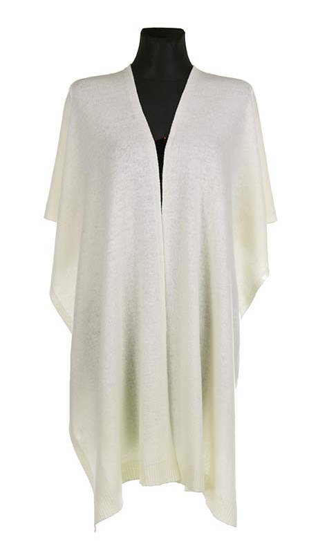 DUŻY SZAL Z WEŁNY JAGNIECEJ LAMBSWOOL 80% ECRU KREMOWY