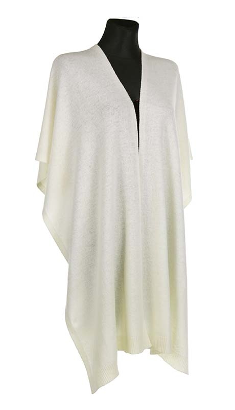 DUŻY SZAL Z WEŁNY JAGNIECEJ LAMBSWOOL 80% ECRU KREMOWY