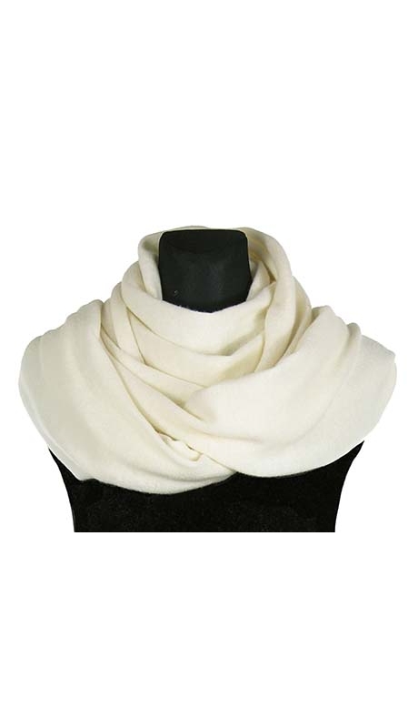 DUŻY SZAL Z WEŁNY JAGNIECEJ LAMBSWOOL 80% ECRU KREMOWY